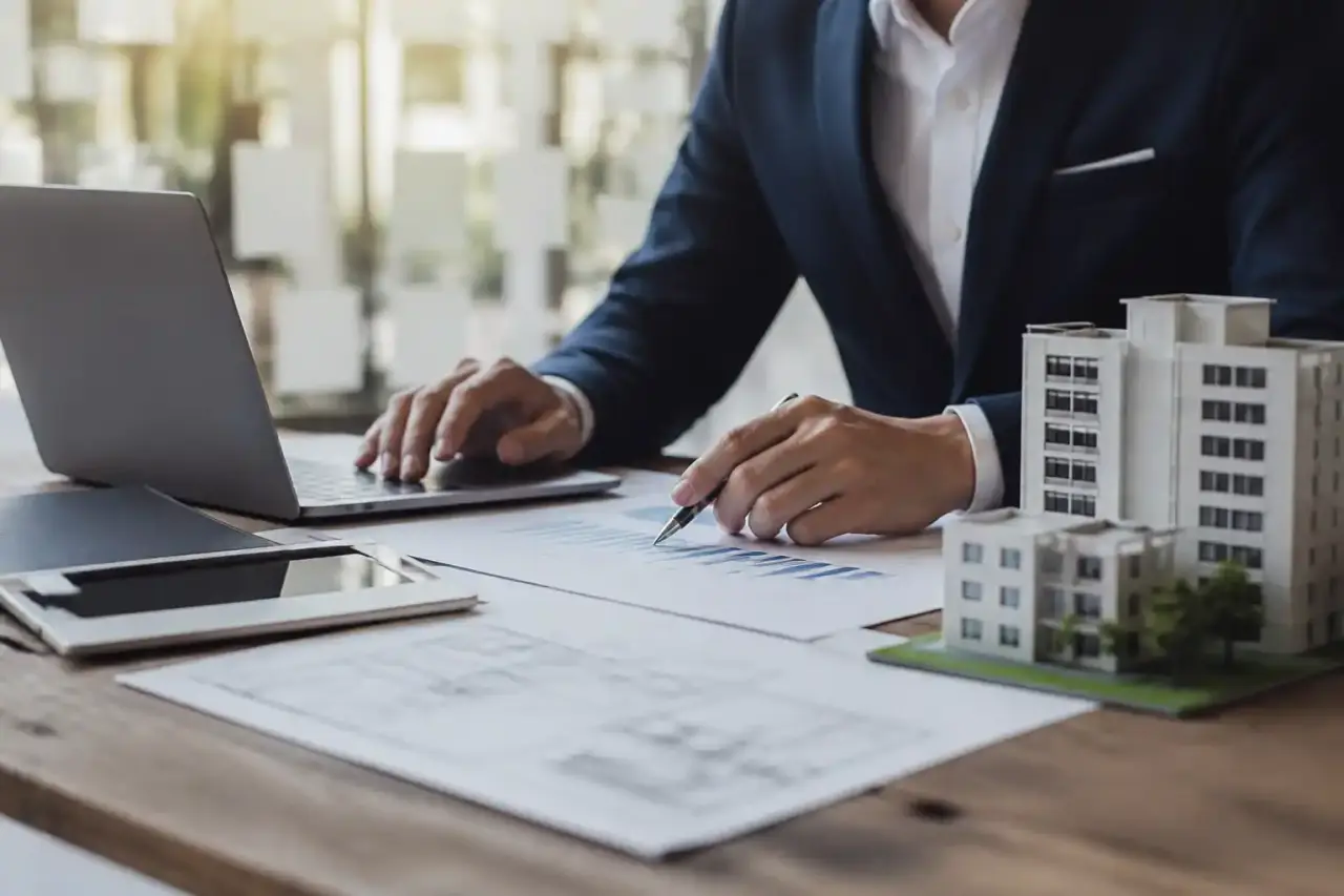 Illustration d’un actif immobilier professionnel évalué en off-market