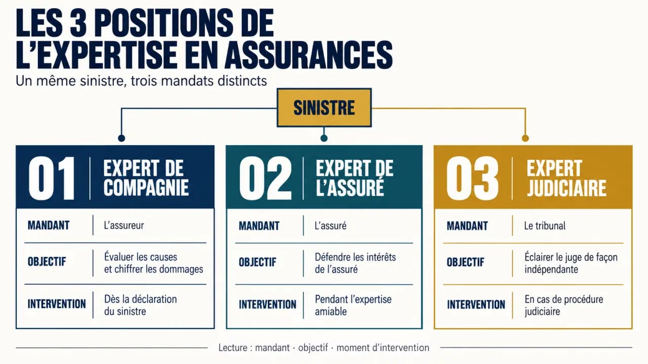 Expert assurances info business : rôles de l’expert de compagnie, de l’expert de l’assuré et de l’expert judiciaire