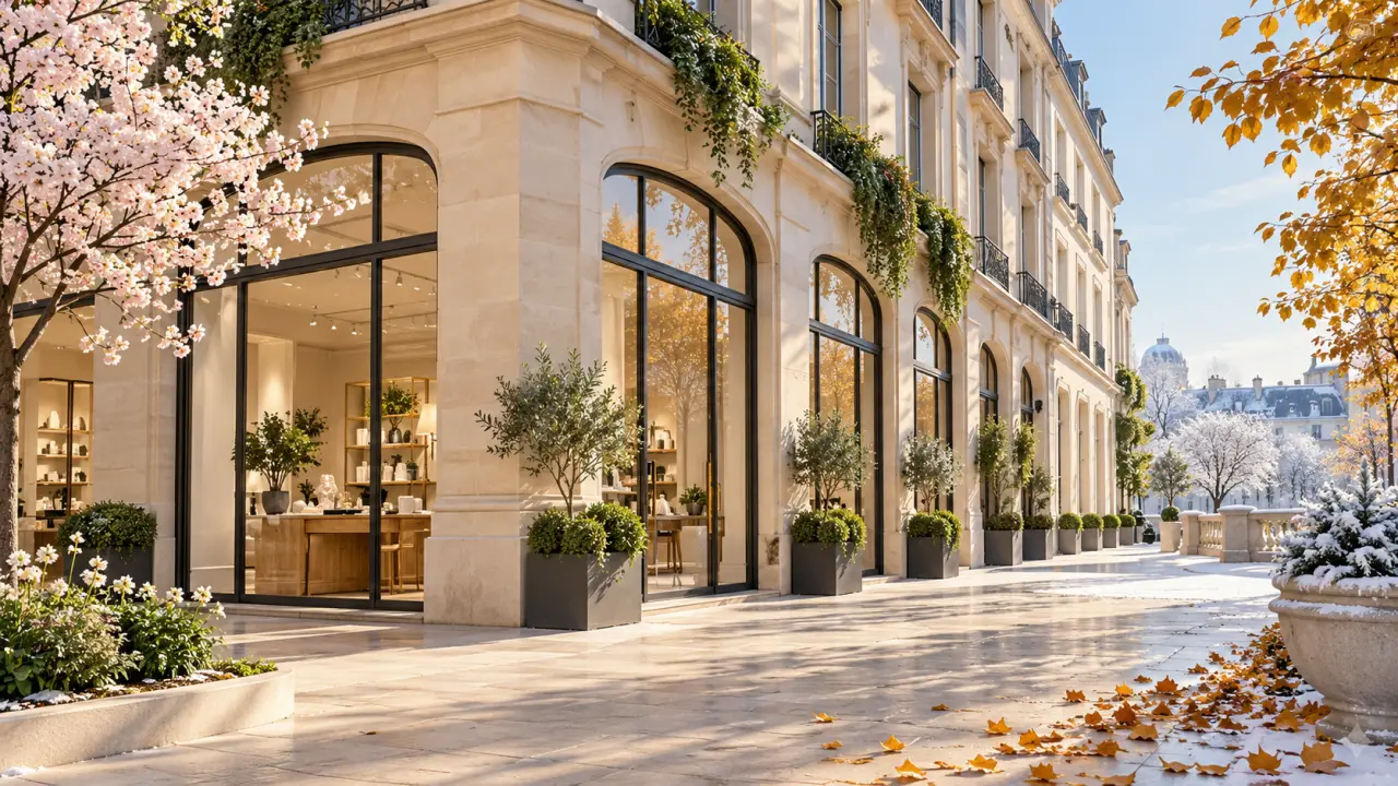 Façade contemporaine d'un local commercial destiné à l'investissement immobilier